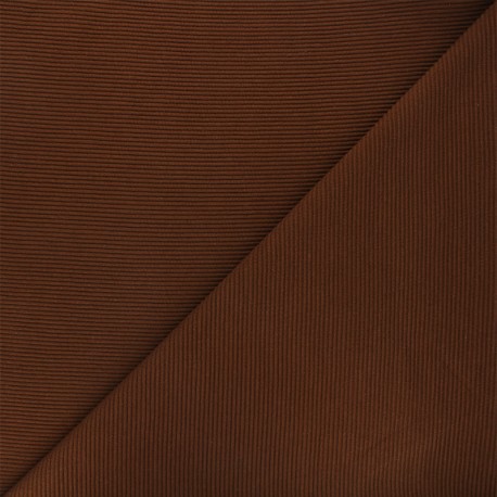 Tissu maille côtelée Ottoman - marron x 10cm