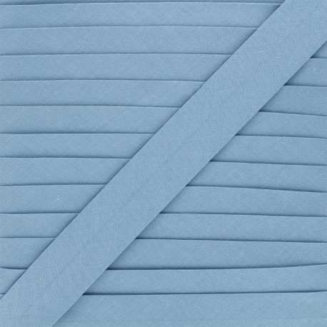 Biais coton bio 20 mm - bleu clair x 1m