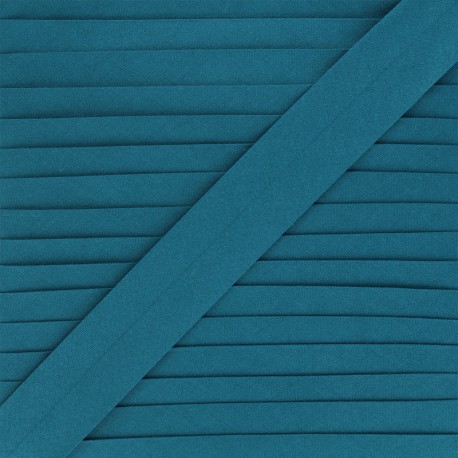 Biais Coton Bio - bleu paon x 1m