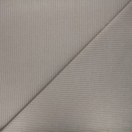 Tissu jersey côtelé - taupe x 10cm