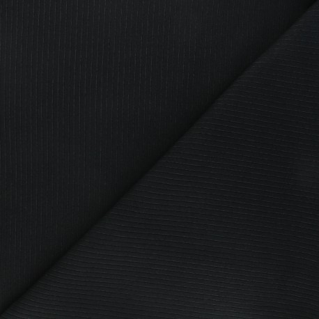 Tissu jersey côtelé - noir x 10cm