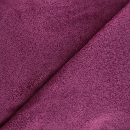 Tissu doudou Tout doux uni - violet x 10 cm