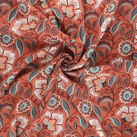 Tissu viscose radiance Art'fleur by Penelope® - terracotta x 10cm