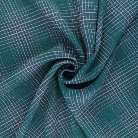 Tissu crêpe de viscose Fibre Mood Giulia - vert paon x 10cm
