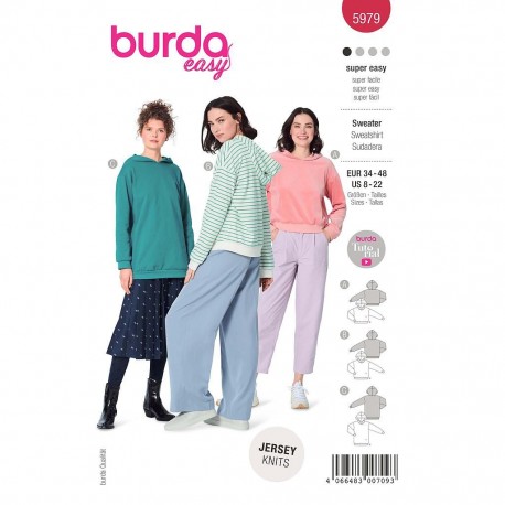 Patron sweat femme - Burda n°5979