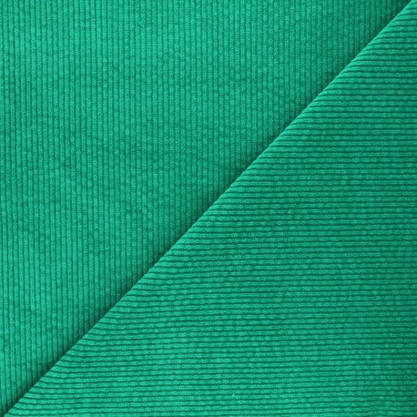 Tissu velours 500 raies élasthanne Dustin - vert x 10cm