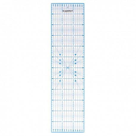 Règle patchwork - 15 x 60 cm - bleu