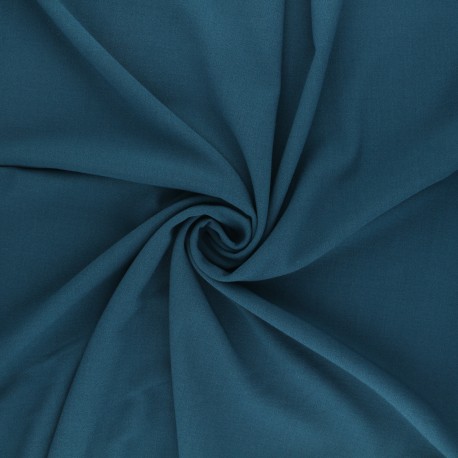 Tissu crêpe de viscose Kiara - bleu canard x 10cm