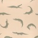 Coupon tissu jersey Poppy Léo le croco - beige (95 cm x 148 cm)