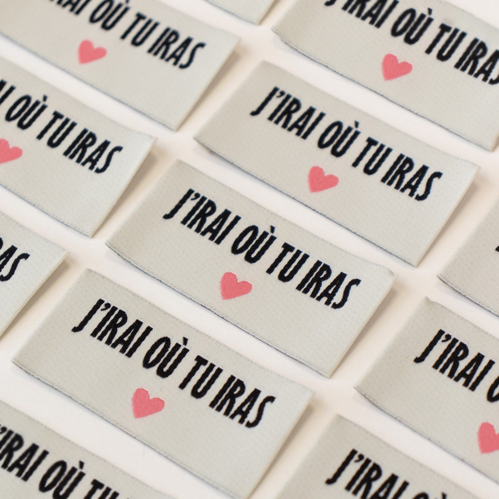 Étiquettes tissées à coudre J'irai où tu iras lot de