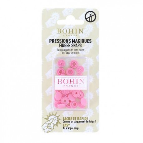 Pressions magiques Bohin - rose (lot de 8)
