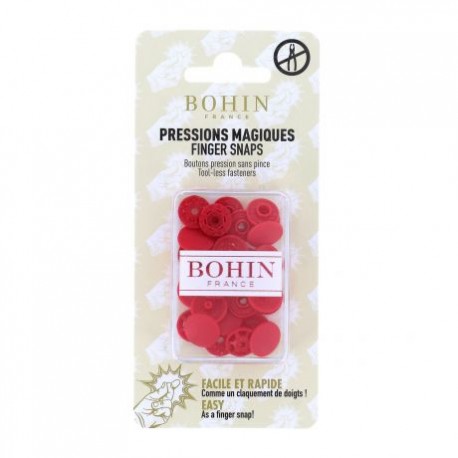 Pressions magiques Bohin - rouge (lot de 8)