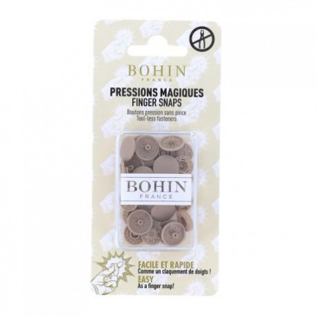 Pressions magiques Bohin - beige (lot de 8)