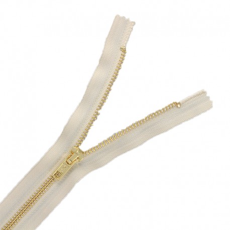 Fermeture à glissière métal séparable 55 cm Edith - beige clair