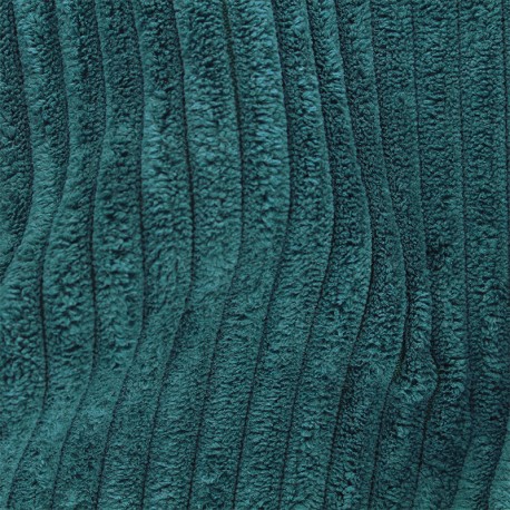 Tissu velours grosses côtes Gênes - bleu pétrole x 10cm