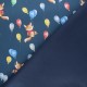 Tissu softshell Renards et ballons - bleu marine x 10cm