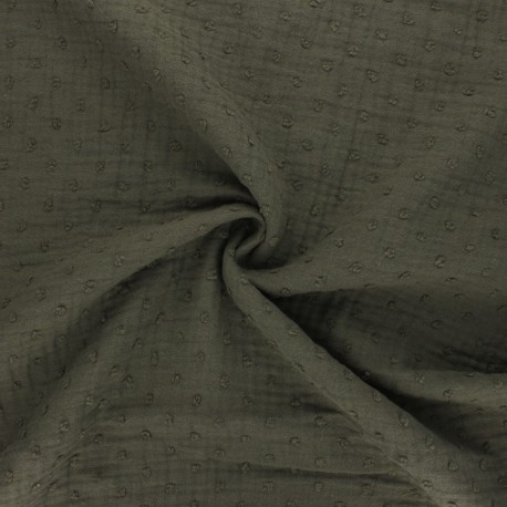 Tissu double gaze de coton plumetis x 10cm