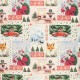 Tissu popeline de coton Flashback de noël - naturel x 10cm