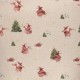 Tissu toile de coton aspect lin Petit papa noël - naturel x 10 cm
