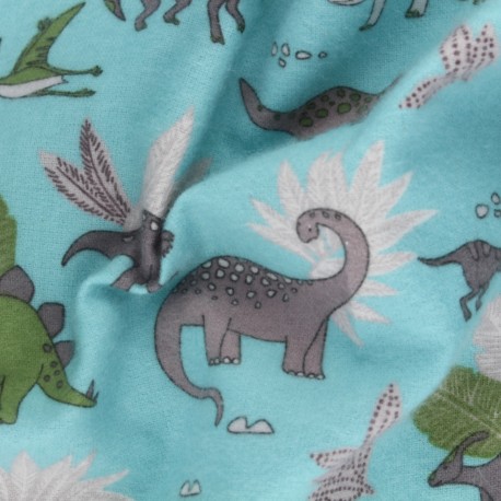 Tissu flanelle Dino doodles x 10cm