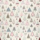 Tissu popeline de coton Forêt de Noël - écru x 10cm