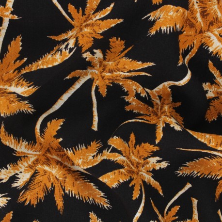 Tissu popeline de viscose Palmiers x 10cm