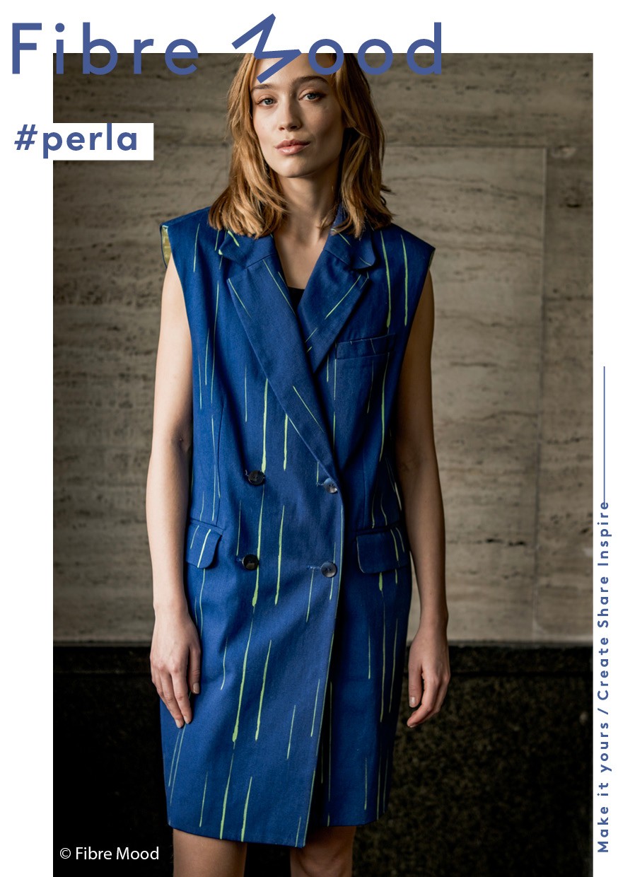 Tissu sergé de coton Fibre mood Perla bleu