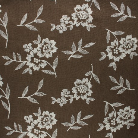 Tissu polylin brodé Bloomy x 10cm