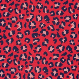 Tissu double gaze de coton Léopard