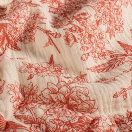Tissu double gaze de coton Jouy