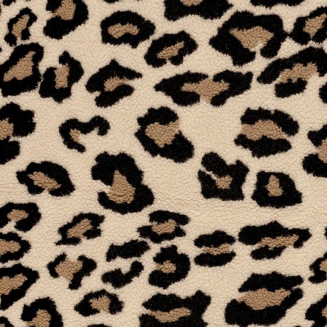 Tissu fourrure sherpa Léopardo big