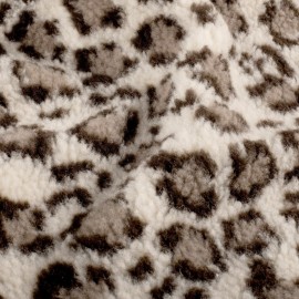 Tissu fourrure sherpa Léopardo