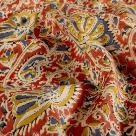 Tissu indien Mulshi - rouge