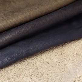Tissu suédine doublée fourrure Soft