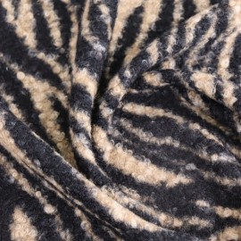 Tissu lainage bouclette Zèbre - marron