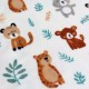 Tissu doudou Cute animals - écru