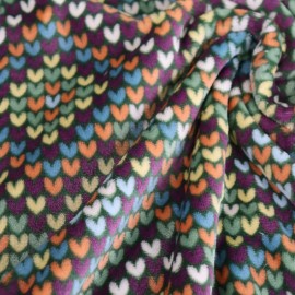 Tissu doudou Multicœurs - vert