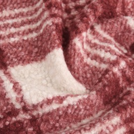 Tissu lainage bouclette Carreaux