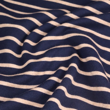 Tissu maille tricot Marinière