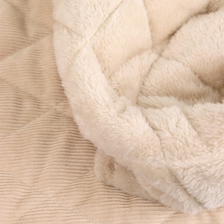 Tissu velours matelassé envers fourrure