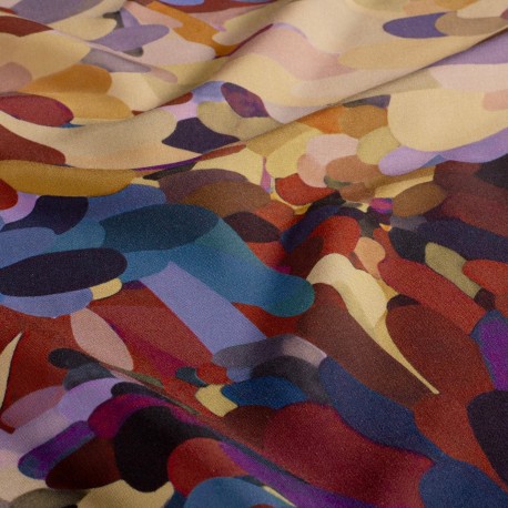 Tissu popeline de viscose Tundra - multicolore