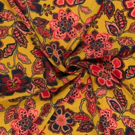 Tissu satin peau de pêche Soledad - jaune