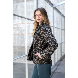 Tissu drap manteau Léopard