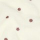 Tissu fourrure sherpa brodé Fleur - écru