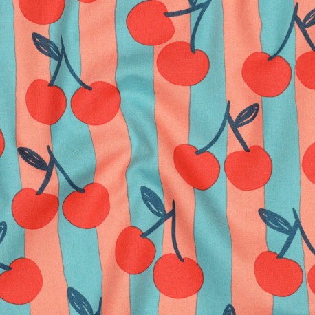 Tissu popeline de coton Poppy Fruit - cerise