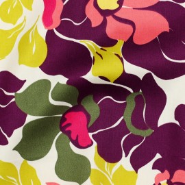 Tissu satin de coton Pommé fabrics Abstract flowers