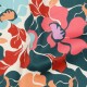 Tissu satin de coton Pommé fabrics Abstract flowers