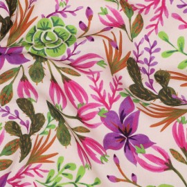 Tissu viscose Zinnia - rose