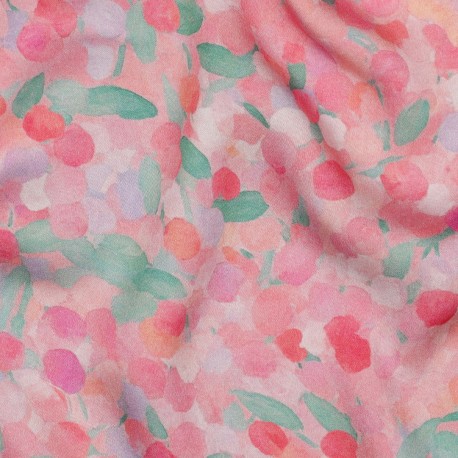 Tissu satin de viscose Sorbet - rose