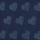 Tissu jean jacquard Coeur - bleu
